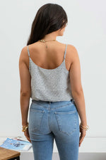 V-Neck Speckled Cami (White)