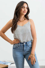 V-Neck Speckled Cami (White)