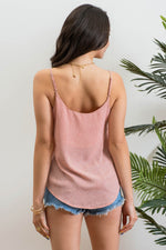 V-Neck Speckled Cami (Pink)