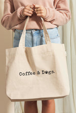 "Coffee & Dogs" Canvas Tote Bag