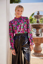 Floral Print Poet Sleeve Top