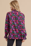 Floral Print Poet Sleeve Top