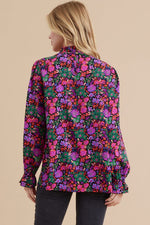 Floral Print Poet Sleeve Top