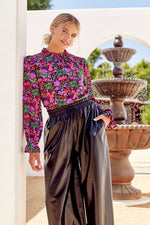 Floral Print Poet Sleeve Top