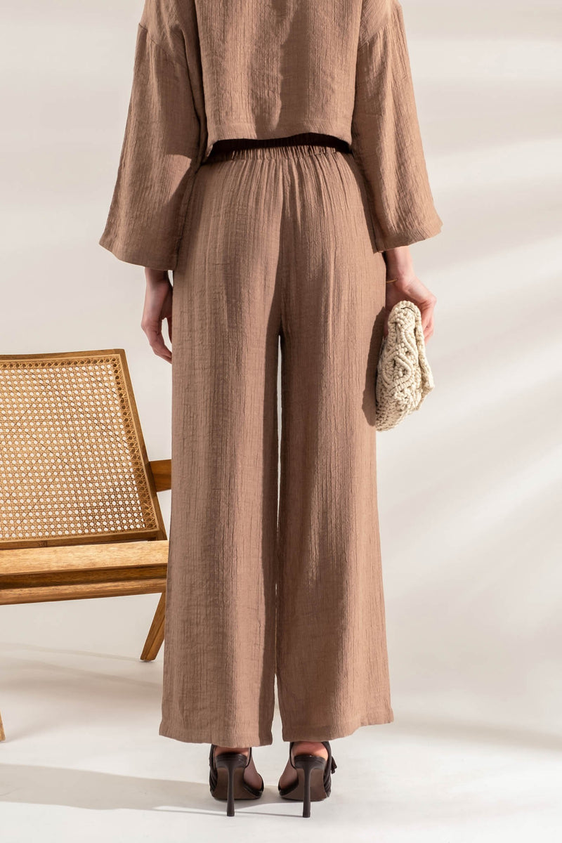 Lightweight High Rise Pants (Mocha)