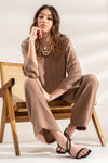 Lightweight High Rise Pants (Mocha)