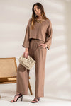 Lightweight High Rise Pants (Mocha)