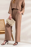 Lightweight High Rise Pants (Mocha)