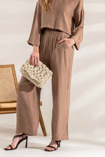 Lightweight High Rise Pants (Mocha)
