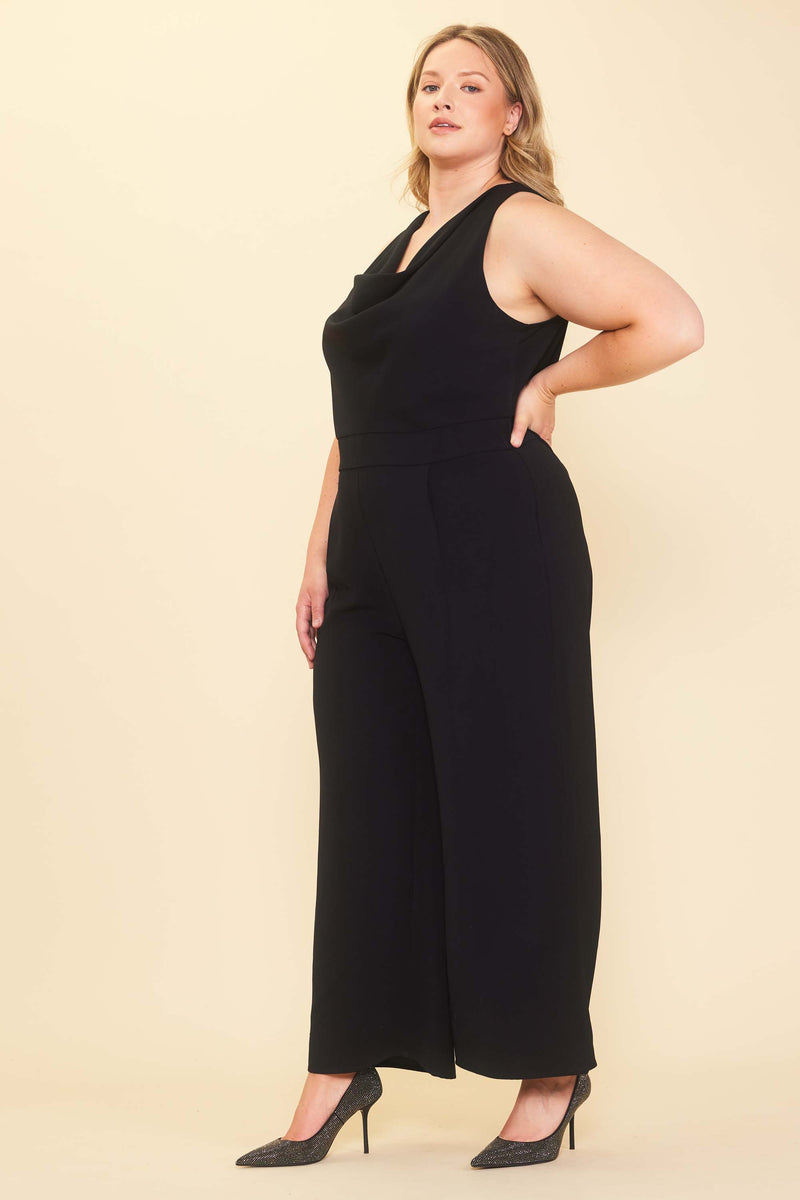 Cowl Neck Jumpsuit (Plus Size)