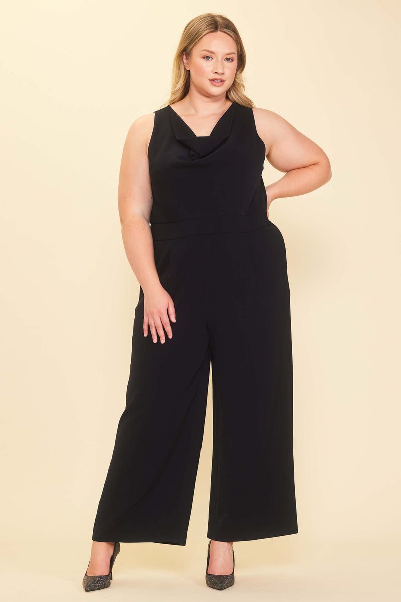 Cowl Neck Jumpsuit (Plus Size)