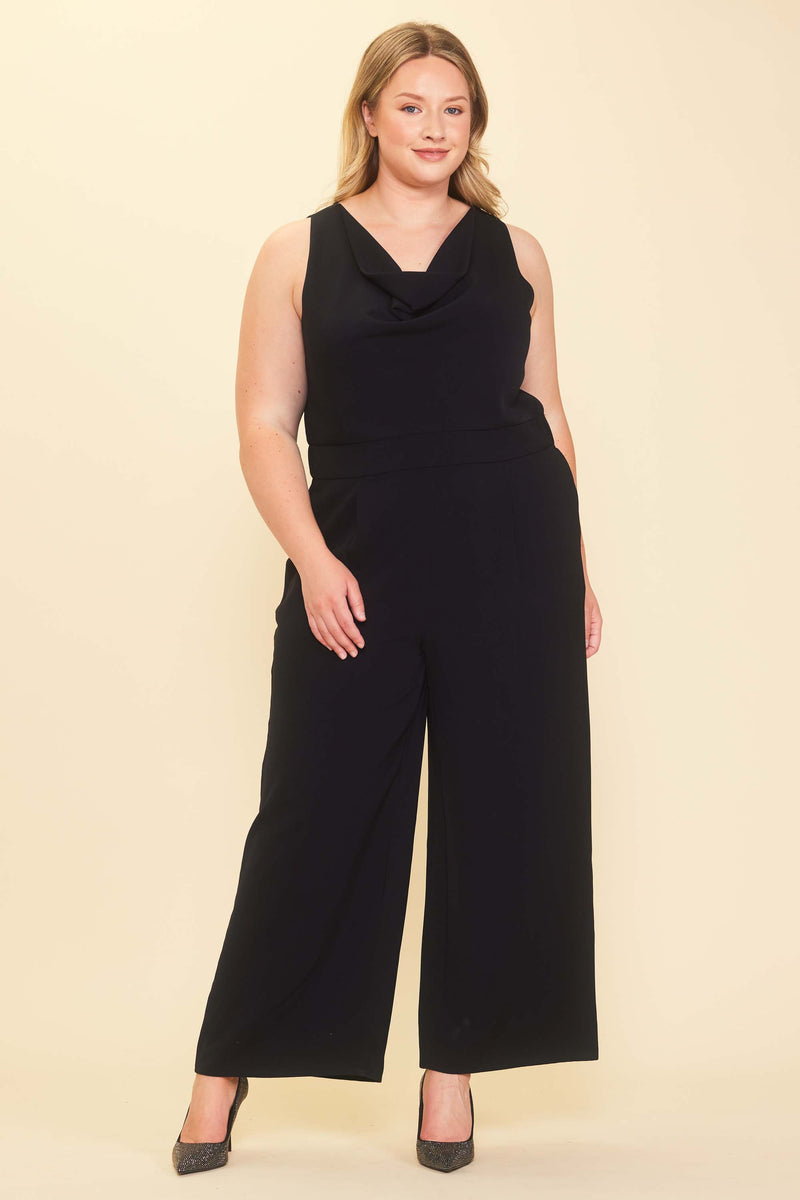 Cowl Neck Jumpsuit (Plus Size)