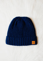 Navy Cuffed Knit Beanie