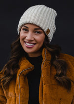Ivory Cuffed Knit Beanie
