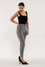 High Waist Plaid Skinny Pants