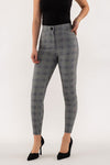 High Waist Plaid Skinny Pants