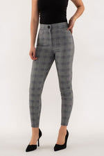 High Waist Plaid Skinny Pants