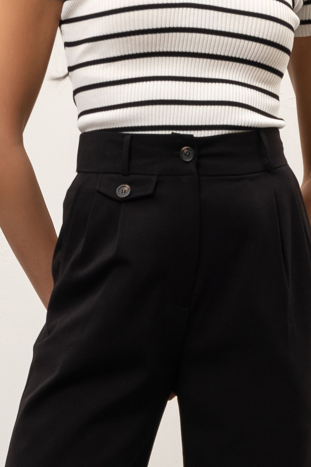 Wide Leg Trousers (Black)