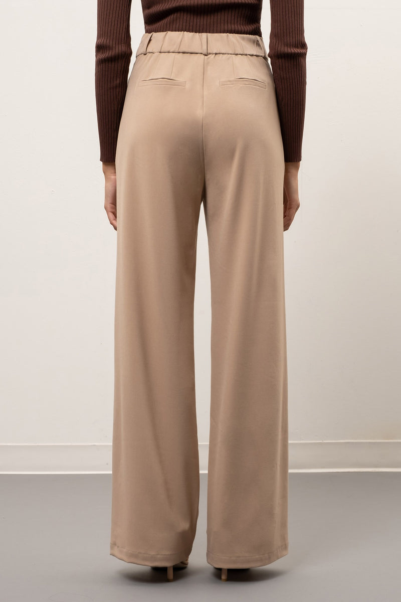 Wide Leg Trousers (Khaki)