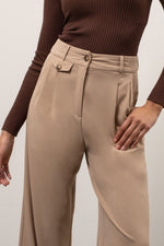 Wide Leg Trousers (Khaki)