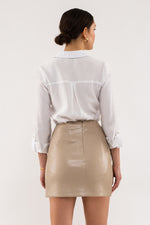 Front Pocket Collared Blouse (White)