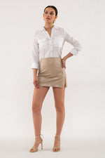 Front Pocket Collared Blouse (White)