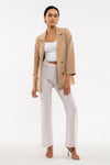 Double Breasted 3/4 Sleeve Blazer (Khaki)
