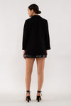 Double Breasted 3/4 Sleeve Blazer (Black)