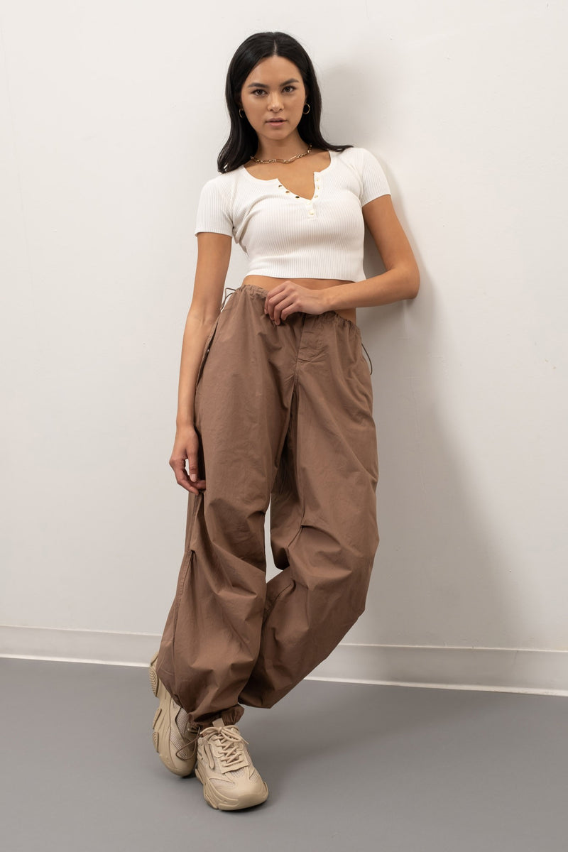 Cropped Snap Button Top (Ivory)