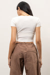 Cropped Snap Button Top (Ivory)