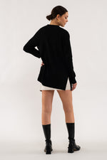 Long Sleeve Open Cardigan (Black)