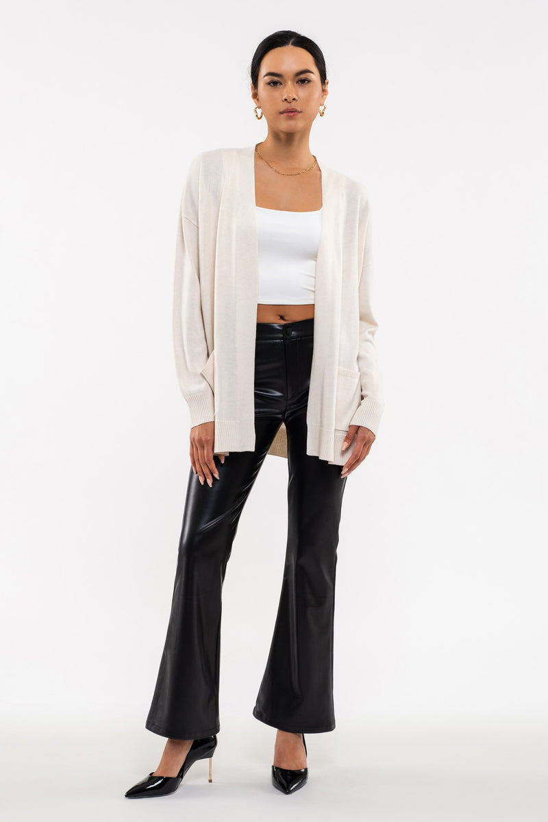 Long Sleeve Open Cardigan (Oatmeal)