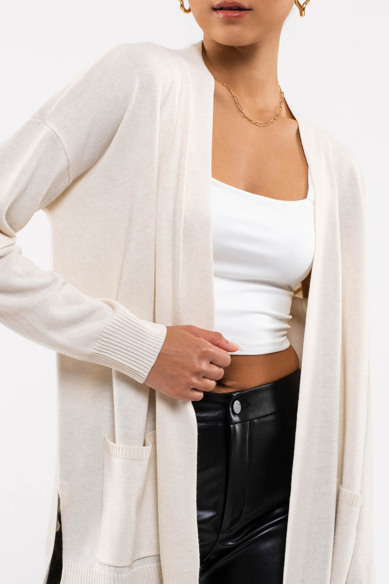 Long Sleeve Open Cardigan (Oatmeal)