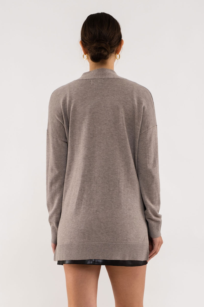Long Sleeve Open Cardigan (Cocoa)