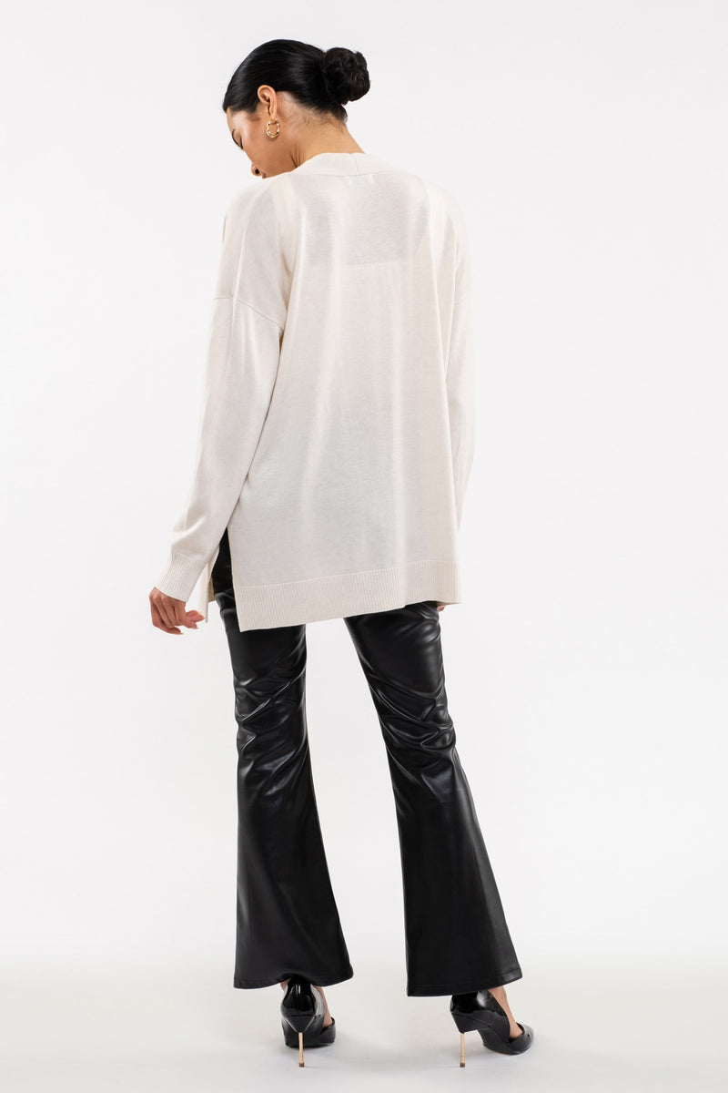 Long Sleeve Open Cardigan (Oatmeal)