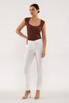 Ribbed Knit Sweetheart Neckline Top (Red Bean)