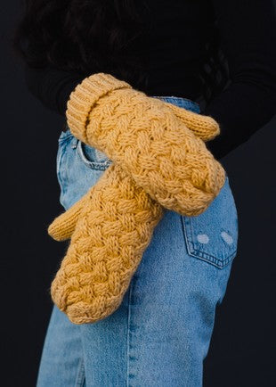 Mustard Knit Mittens