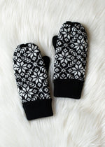 Black & White Snowflake Mittens