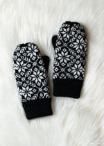 Black & White Snowflake Mittens