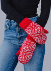 Red & White Snowflake Mittens