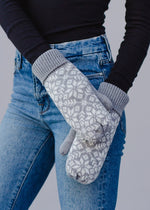Grey & White Snowflake Mittens