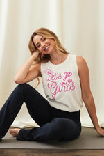 "Let's Go Girls" Mineral Tank Top (Cream)