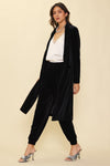 Elastic Waist Velvet Jogger Pants (Black)