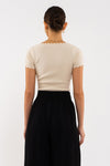 Scallop Edge Knit Top (Oatmeal)
