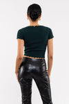 Scallop Edge Knit Top (Hunter Green)