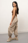 Cropped Square Neck Tank (Brown)