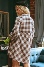 Plaid Babydoll Shirt Dress