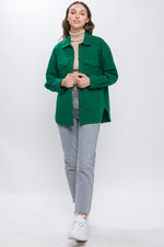 Front Detail Pocket Button Up Shacket (Green)