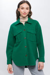 Front Detail Pocket Button Up Shacket (Green)
