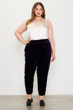 Velvet Jogger Pants (Plus Size - Black)